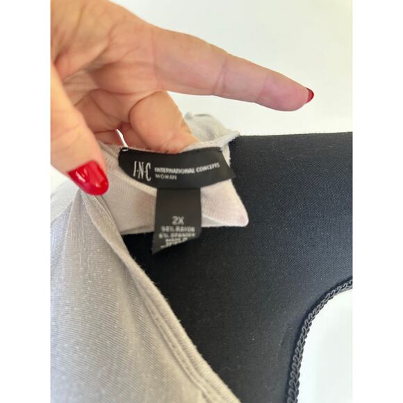 INC Viscose Grey Shirt/Tunic with Black Zippers - 2xl - EUC - Picture 5 of 6